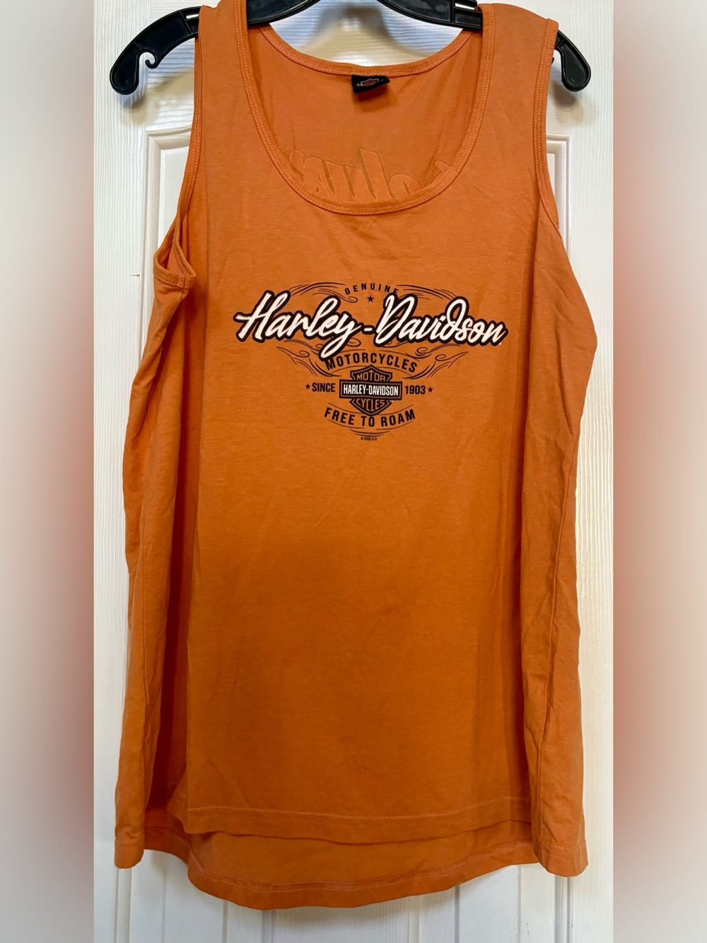 Harley-Davidson Orange Tank Top with Script Logo